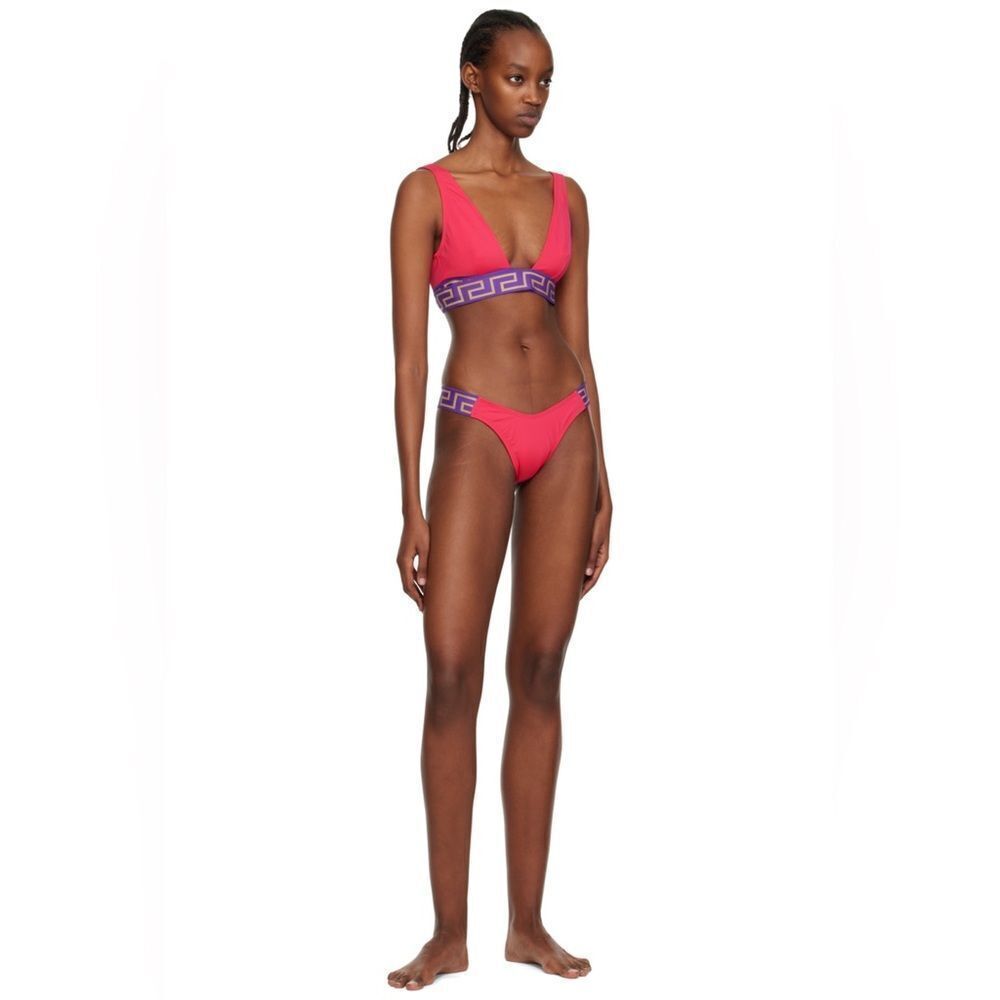 Versace Vita Bikini Bottom in Tropical Pink & Dark Orchid Size 1/XS NWT $225